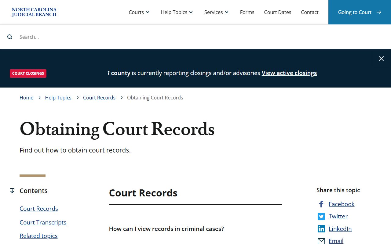 Help topic for obtaining Johnston County court records and copies