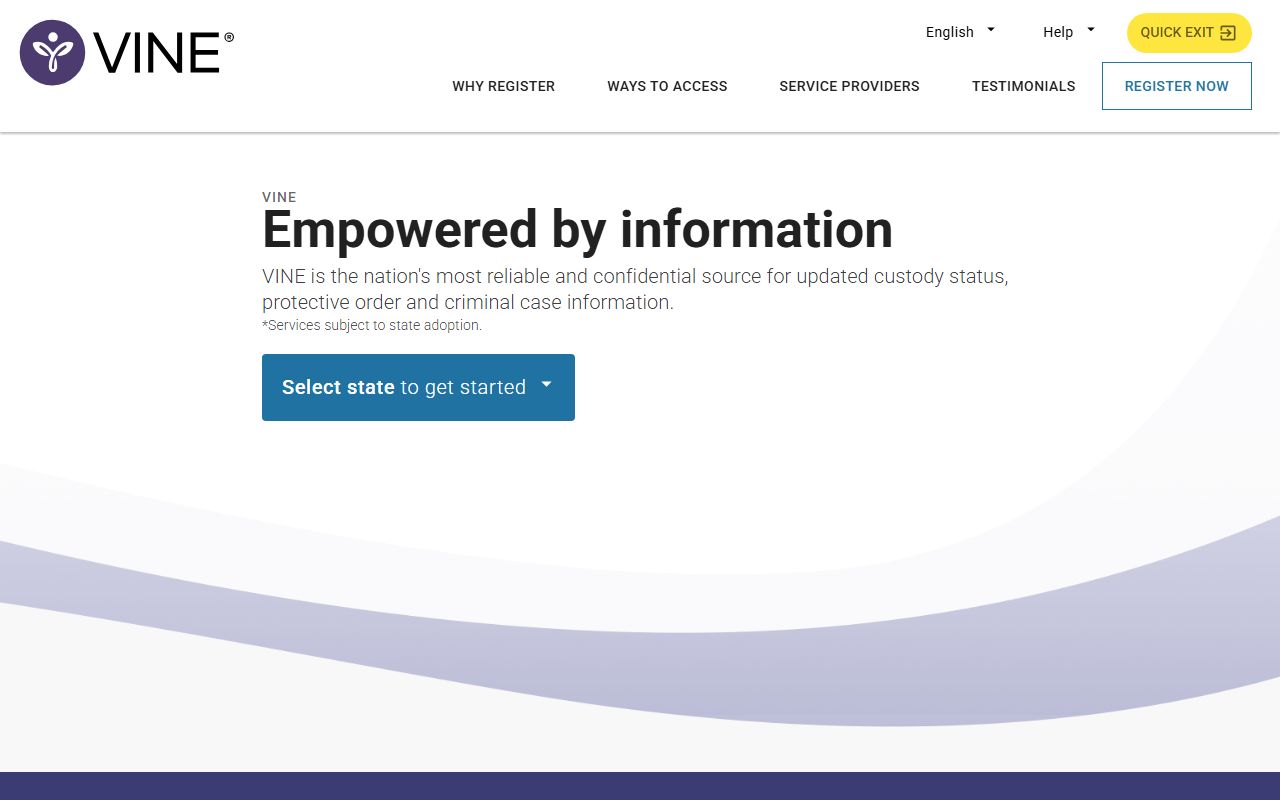 VINELink victim notification tool linked from a Johnston County warrant search